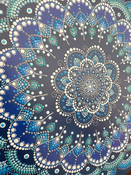 Mandala da Calmaria Pintada a Mão 60cm