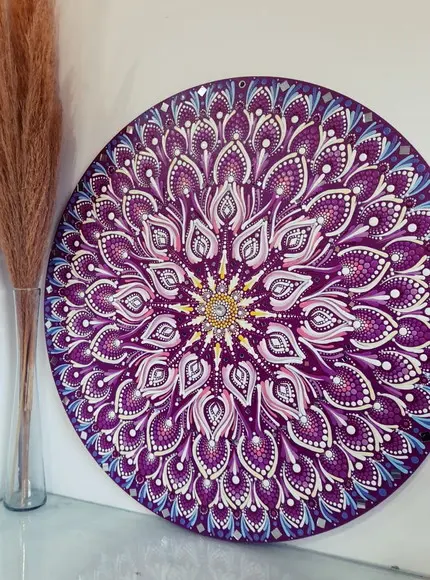Mandala da Espiritualidade e Intuição 60 cm Pintada a Mão