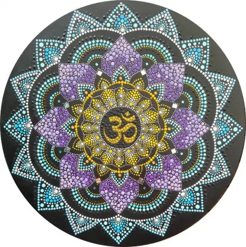 Mandala da espiritualidade e paz "60 cm pintada a mão