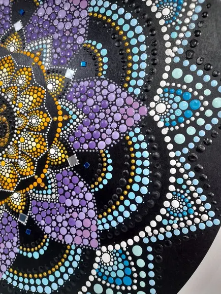 Mandala da Espiritualidade e Paz 50 cm Pintada a Mão