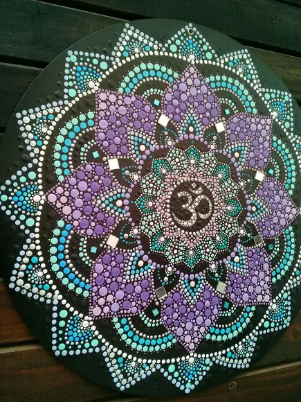 Mandala Da Espiritualidade E Paz 60 Cm Pintada A Mão