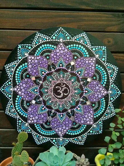 Mandala Da Espiritualidade E Paz 60 Cm Pintada A Mão