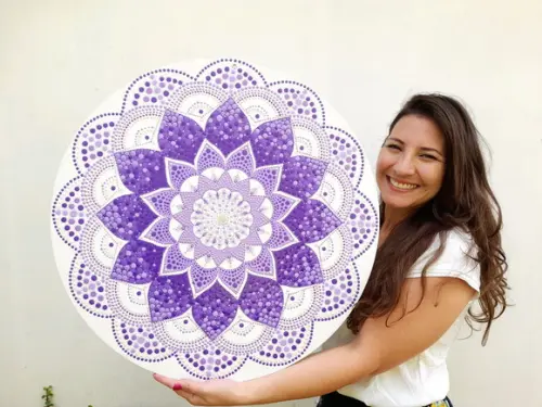 Mandala da Harmonia 60 cm Pintada a Mão