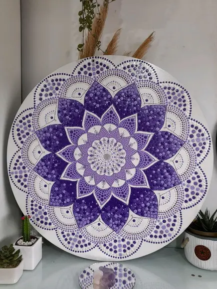 Mandala da Harmonia 60 cm Pintada a Mão