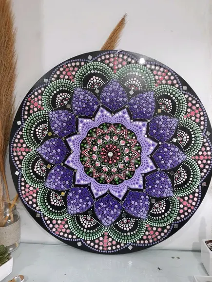 Mandala da Harmonia 60cm Pintada a Mão