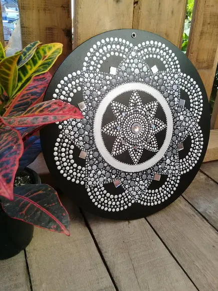 Mandala da paz e acolhimento 35cm