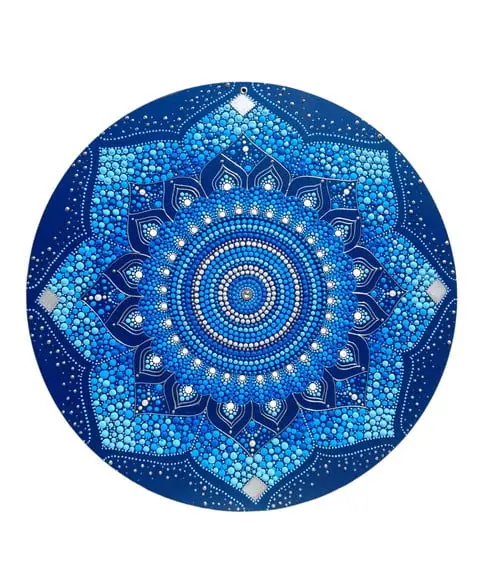 Mandala Energia Espiritual 50 cm - com Fundo Azul