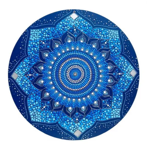 Mandala Energia Espiritual "60 cm - com Fundo Azul