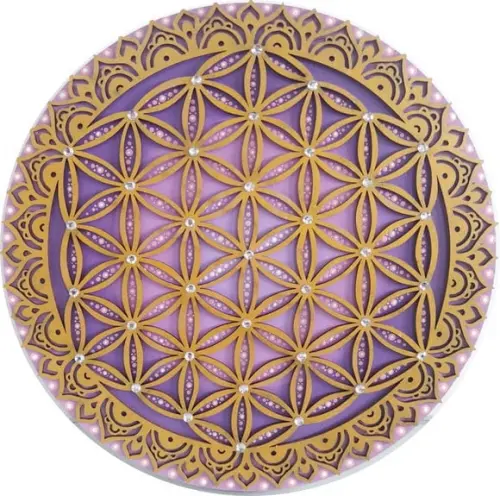 Mandala Flor da Vida 30cm com Aplique - 3d