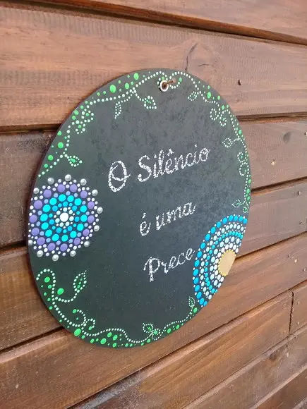 Mandala Mantra o Silêncio É Uma Prece 20cm