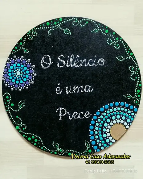 Mandala Mantra "o Silêncio É Uma Prece" 20cm