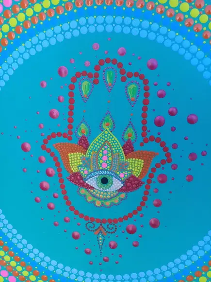 Mandala Mão de Fátima 35cm