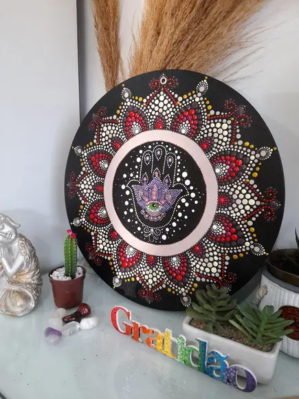 Mandala Mão de Fátima 40cm