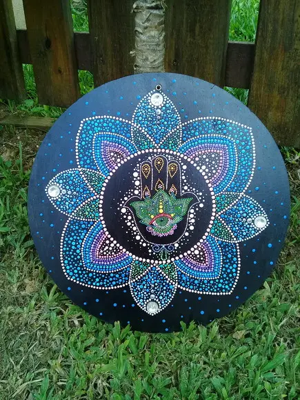 Mandala Mão de Fátima 40cm