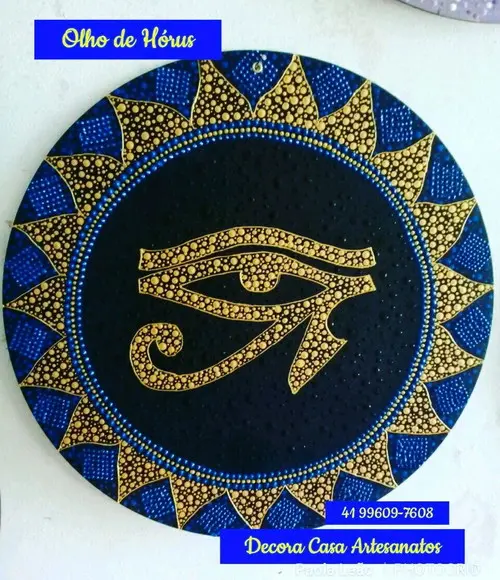 Mandala Olho de Hórus 40 cm em mdf