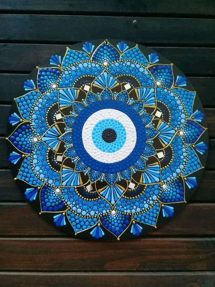 Mandala Olho Grego 40 cm em mdf