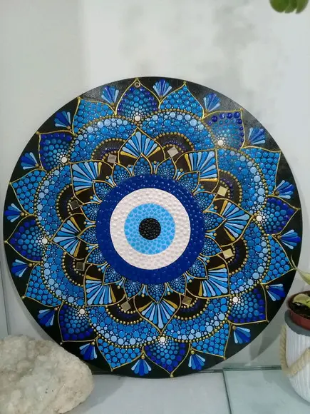 Mandala Olho Grego 40 cm em mdf