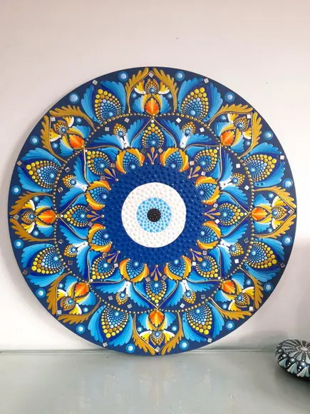 Mandala Olho Grego 40cm Pronta Entrega