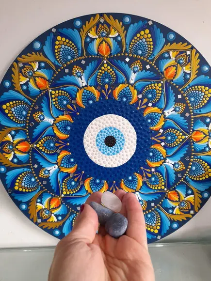 Mandala Olho Grego 40cm Pronta Entrega