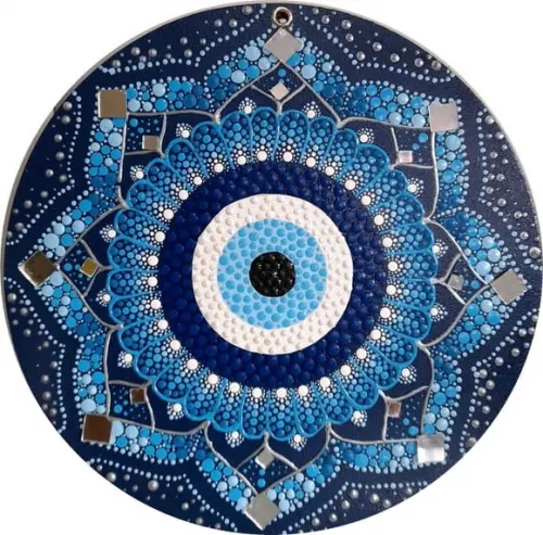 Mandala Olho Grego Azul 20 cm
