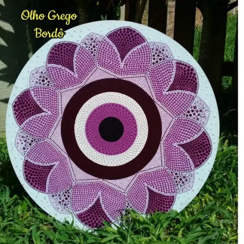 Mandala Olho Grego Bordô 40 cm