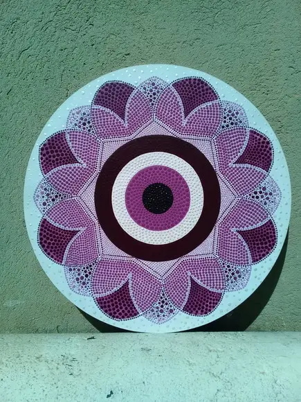 Mandala Olho Grego Bordô 40 cm