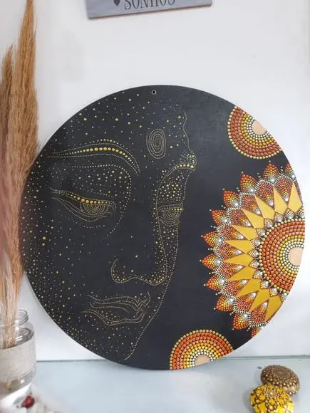 Mandala Rosto de Buda 50cm