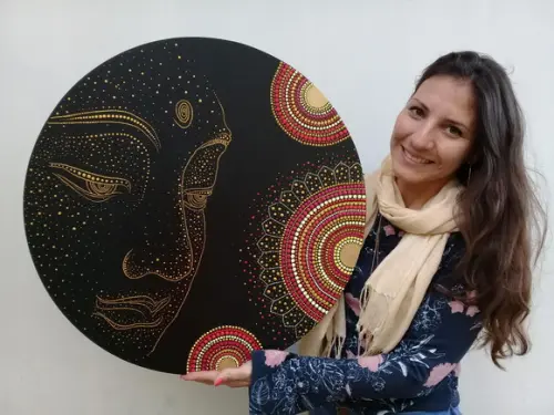 Mandala Rosto de Buda 60cm
