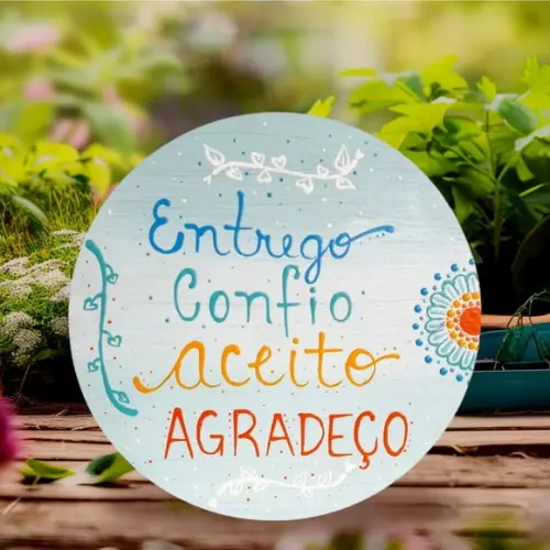 Placa Decorativa "entrego, Confio, Aceito, Agradeço" 20cm Ho