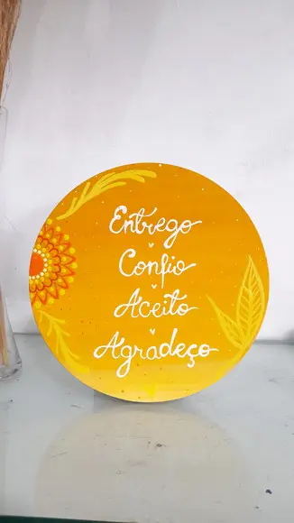 Placa Decorativa entrego, Confio, Aceito, Agradeço 20cm
