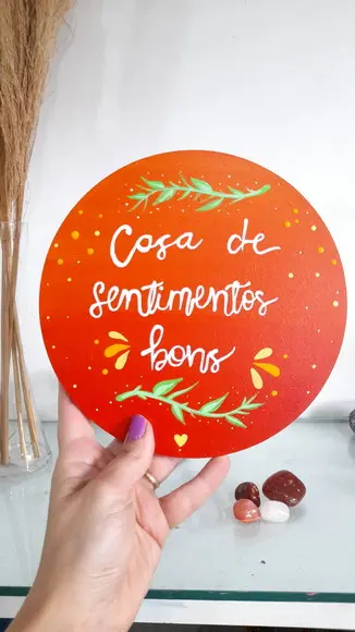 Placa Decorativa casa de Sentimentos Bons 20cm