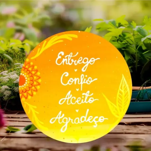 Placa Decorativa "entrego, Confio, Aceito, Agradeço" 20cm