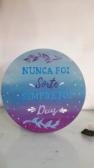 Placa Decorativa nunca Foi Sorte, Sempre Foi Deus 20cm