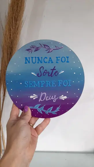 Placa Decorativa nunca Foi Sorte, Sempre Foi Deus 20cm