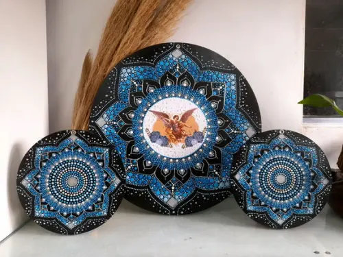 Trio Mandala Arcanjo São Miguel 30cm +20cm