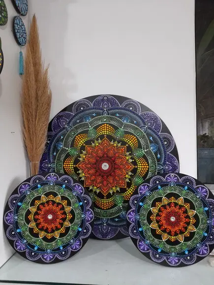 Trio Mandala dos Chakras 60cm +30cm