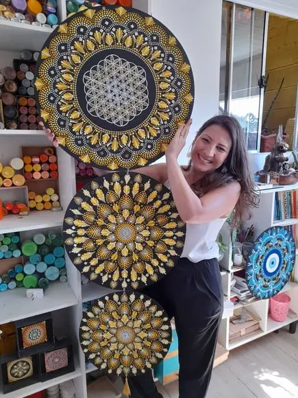 Trio Mandalas Flor da Vida- Móbile Gigante 60cm+50cm+40cm