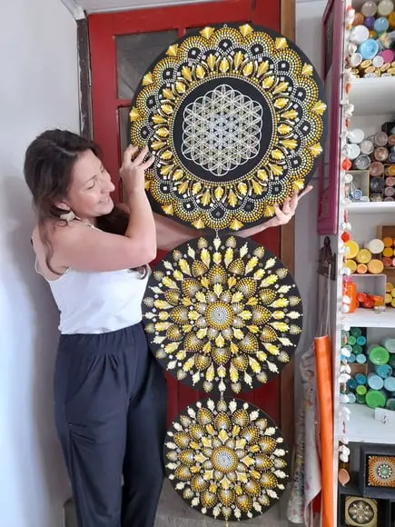 Trio Mandalas Flor da Vida- Móbile Gigante 60cm+50cm+40cm