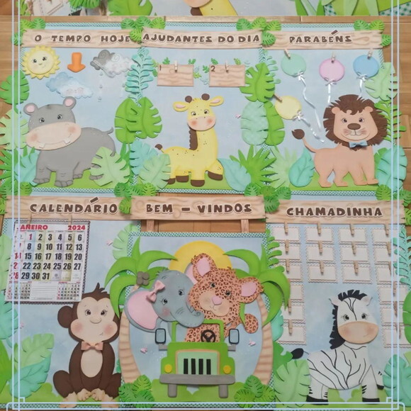 Kit Decoração de Sala de Aula de Safári