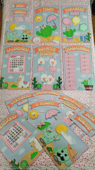 Kit Decoração Sala de Aula Tema Cactos