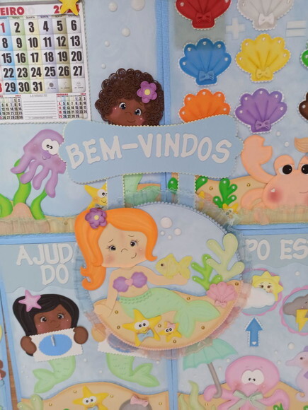 Kit Decoração Sala de Aula Tema Sereia