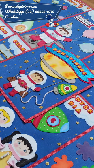 Kit para Decoração Sala de Aula: Astronautas - 9 Painéis
