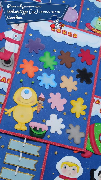 Kit para Decoração Sala de Aula: Astronautas - 9 Painéis