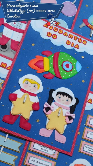 Kit para Decoração Sala de Aula: Astronautas - 9 Painéis