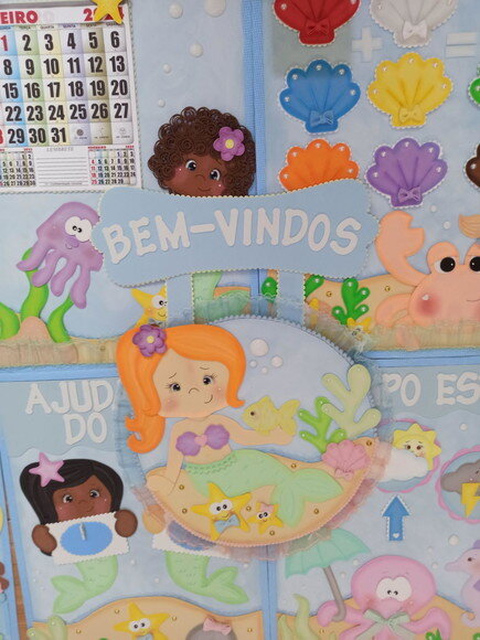 Kit Decoração Sala de Aula Tema Sereia