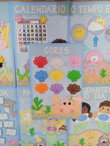 Kit Decoração Sala de Aula Tema Sereia