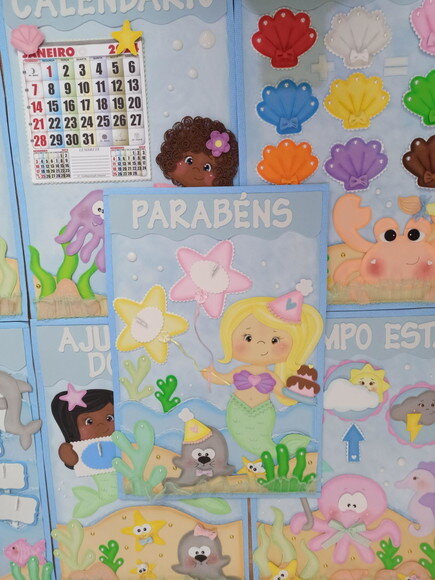 Kit Decoração Sala de Aula Tema Sereia