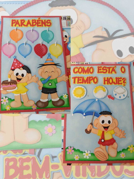Kit para Decoração de Sala de Aula Tema Turma da Mônica