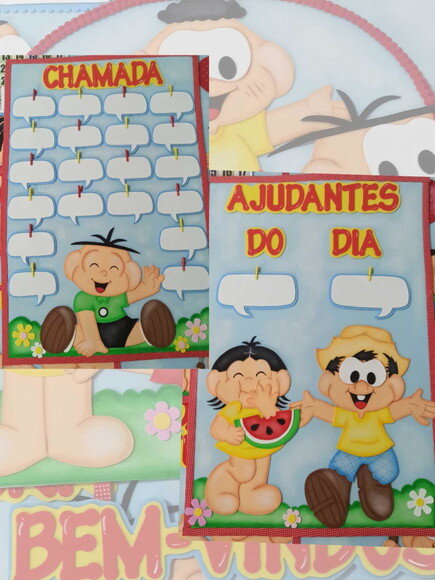 Kit para Decoração de Sala de Aula Tema Turma da Mônica