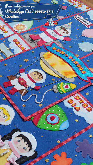 Kit para Decoração Sala de Aula: Astronautas - 9 Painéis